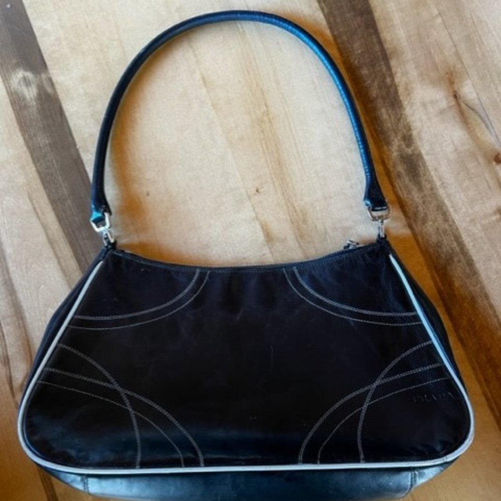 Prada Black Leather Shoulder Bag